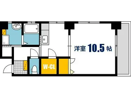 CASA日出(1K/3階)の間取り写真