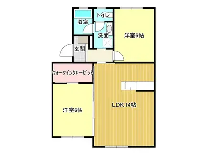 ボヌール片岡II(2LDK/2階)の間取り写真