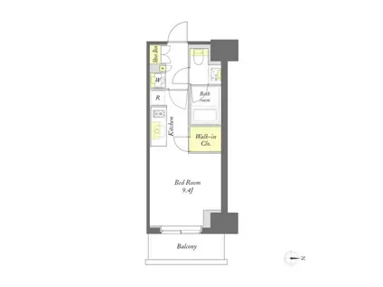 プライムメゾン蒲田(ワンルーム/3階)の間取り写真