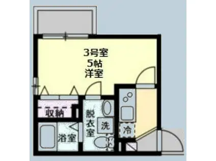 ベイメゾン汐入(1K/1階)の間取り写真