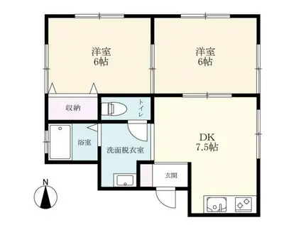 レジデンス小城(2DK/1階)の間取り写真