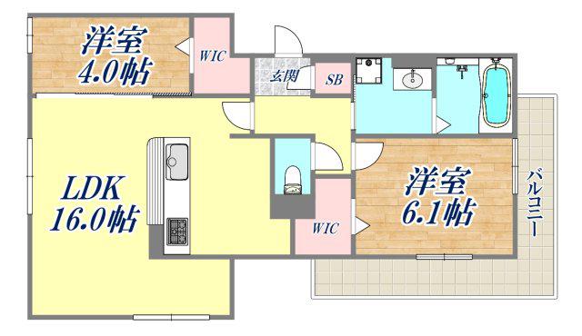 D-RESIDENCE上甲子園(2LDK/3階)の間取り写真
