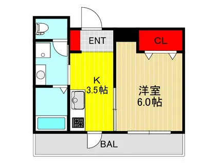 モアナ・ティアレ(1K/1階)の間取り写真