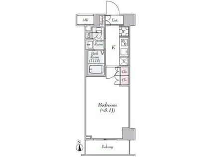 アゼスト田無(1K/5階)の間取り写真