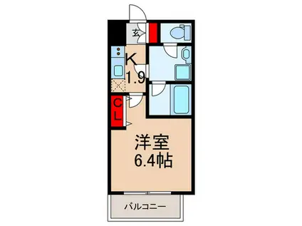 ウェルスクエア池田石橋III(1K/3階)の間取り写真
