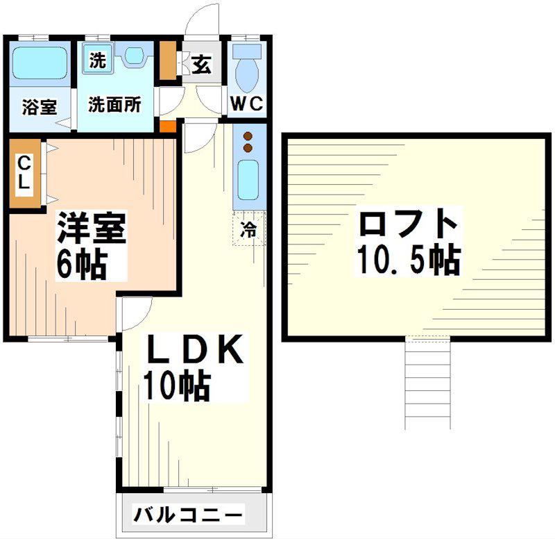 マスコットパレス(1SLDK/2階)の間取り写真