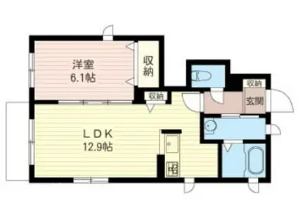 ラコンテ(1LDK/1階)の間取り写真