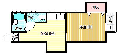 スマイル竹田(1DK/2階)の間取り写真