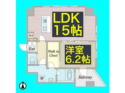 YZ MAHOROBA(1LDK/9階)の間取り写真