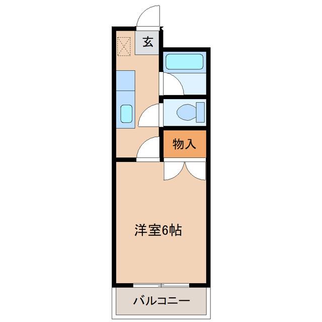 アルム大和町(1K/1階)の間取り写真