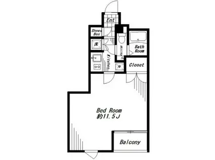 ビバリーホームズ代官山(1K/4階)の間取り写真
