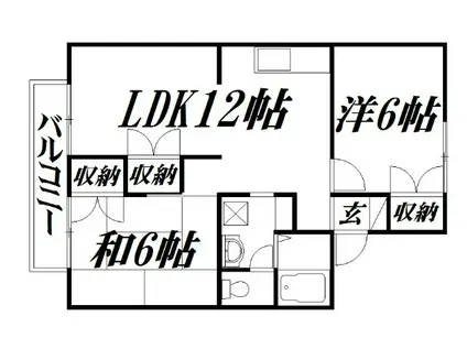 テクトピアホームズ高丘II(2LDK/1階)の間取り写真