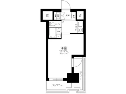 パレドール文京メトロプラザ I(1K/10階)の間取り写真