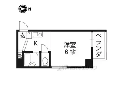 ドミール松田(1K/3階)の間取り写真