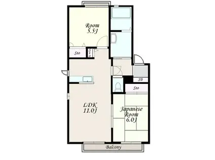 エリアS・I(2LDK/1階)の間取り写真