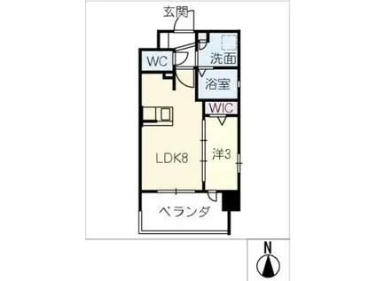サンパーク堀田(1LDK/3階)の間取り写真