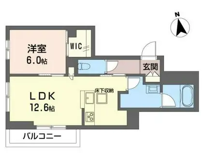 ルベール(1LDK/1階)の間取り写真