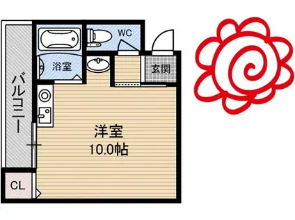 第6美和コーポ(ワンルーム/2階)の間取り写真