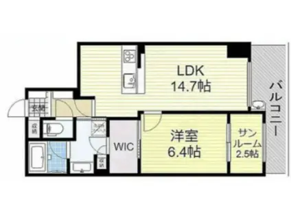 プラセシオン名古屋伏見(1SLDK/9階)の間取り写真