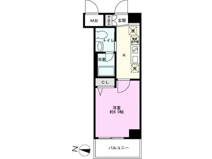 L-FLAT大宮アヴィニティ-(1K/1階)の間取り写真