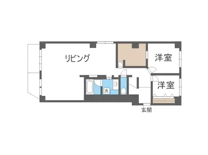 札幌パークマンション(2LDK/3階)の間取り写真