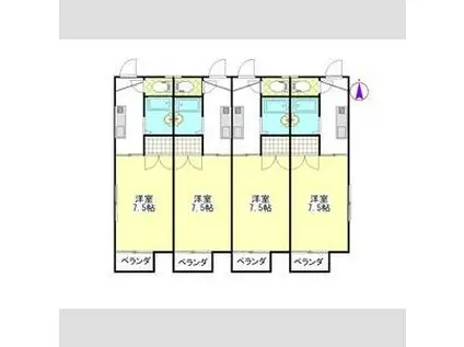 アークハイツ(1K/1階)の間取り写真