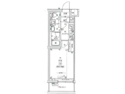 スクエアシティ横浜フェルクルール(1K/4階)の間取り写真