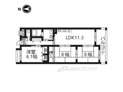 ソフィスタ北山(3LDK/3階)の間取り写真