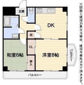 NASU23(2DK/4階)の間取り写真