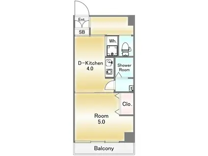 西麻布コンド(1DK/8階)の間取り写真