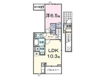 ヒカルサ西東京向台ウエスト(1LDK/2階)の間取り写真