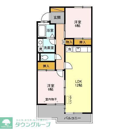 ロイアルパレスシマ(2LDK/2階)の間取り写真