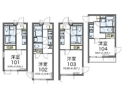 クレイノ笹塚南山(1K/1階)の間取り写真
