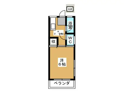 ヒロハウス(1K/2階)の間取り写真