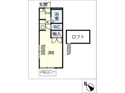 山田壱番館(1K/2階)の間取り写真