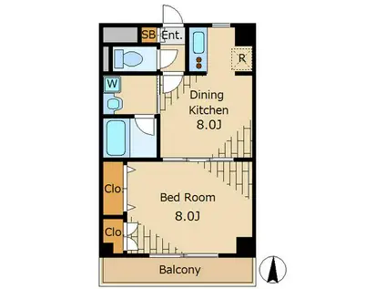 ミレイユ駒場(1DK/5階)の間取り写真