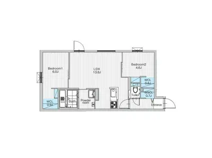 JANUS RESIDENCES南平岸駅前(2LDK/2階)の間取り写真