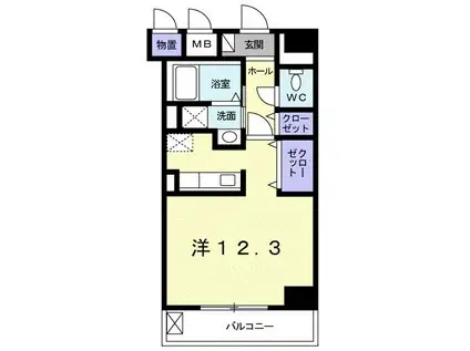 アルドール白石(ワンルーム/6階)の間取り写真