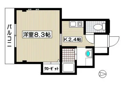 パークビュー向ヶ丘(1K/2階)の間取り写真