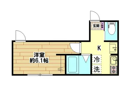 メゾン・トータス川口(1K/1階)の間取り写真