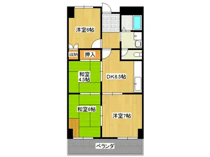 オリエンタルタワーズ(4DK/5階)の間取り写真