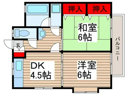 第三ペガサス(2DK/2階)の間取り写真
