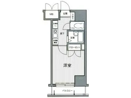 ガーラ笹塚駅前(1K/3階)の間取り写真