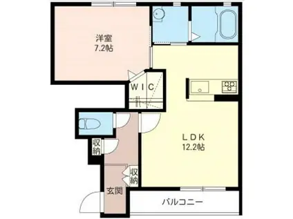 フラワーハイツ中田A(1LDK/1階)の間取り写真