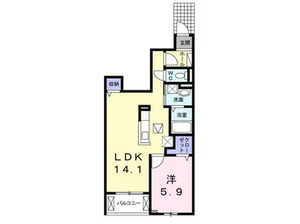 ノーナ オギノ(1LDK/1階)の間取り写真