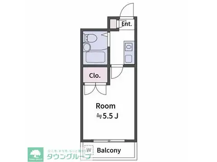 ダイヤマンション(1K/4階)の間取り写真