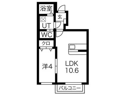アル・ソーレI(1LDK/1階)の間取り写真