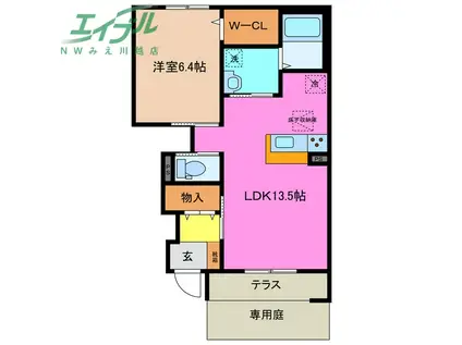 アンジュ(1LDK/1階)の間取り写真