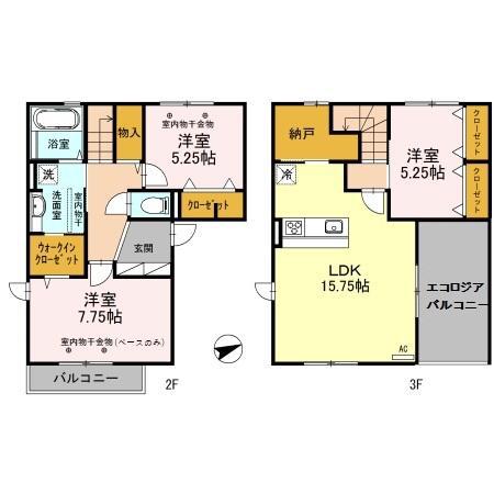 グレースフル華 B棟(3LDK/1階)の間取り写真