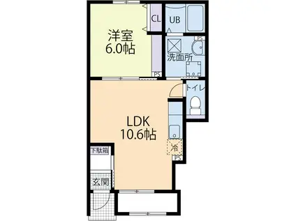 GRAND CHARIOT  A(1LDK/1階)の間取り写真